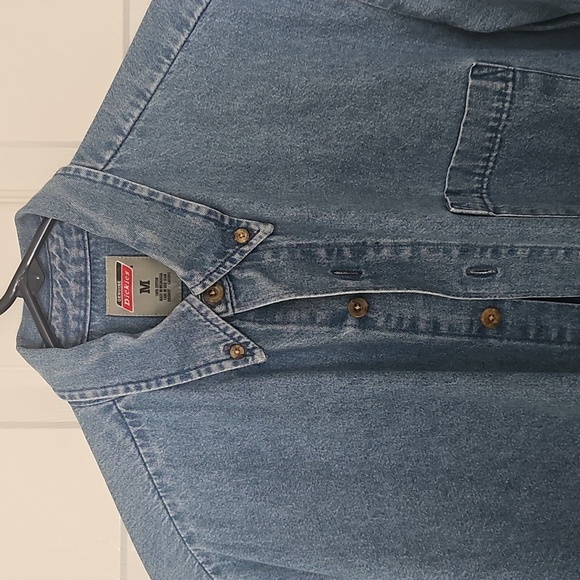 Dickies Long Sleeved Button Down Jean shirt Excellent Condition MEDIUM - Picture 9 of 10